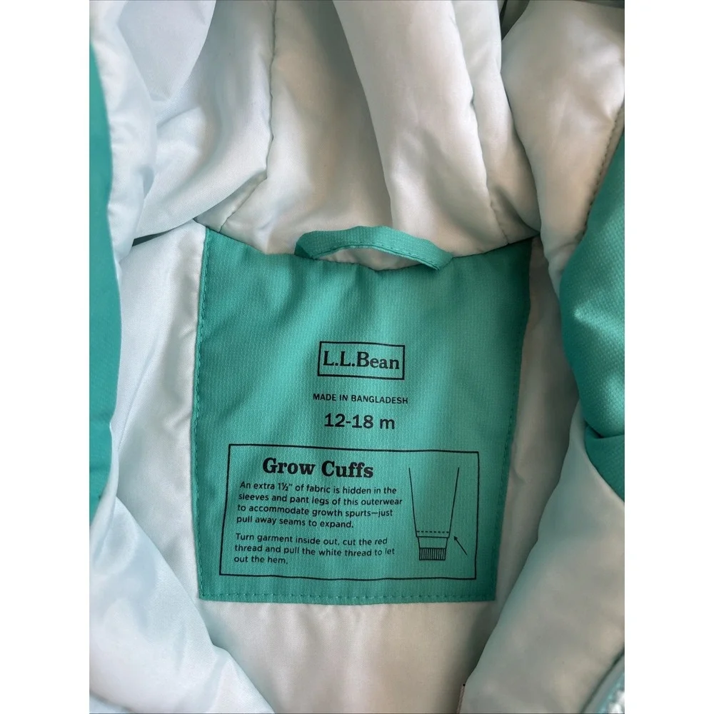 L.L. Bean Toddlers Cold Buster Snowsuit One Piece Hooded 12-18 Months‎ Green